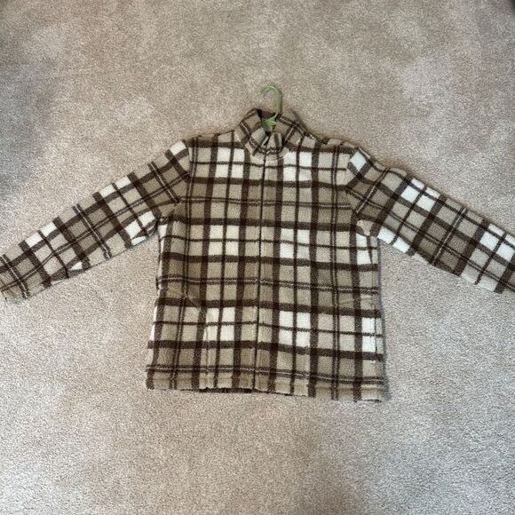 Excellent Used Condition Fuzzy Plaid Jacket Unlined Size Medium Liz Claiborne - Picture 2 of 10